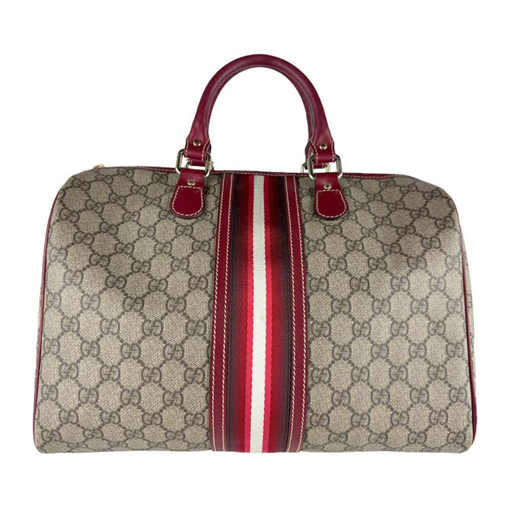 Gucci Web Joy Boston Bag Gg Coated #255700G67B